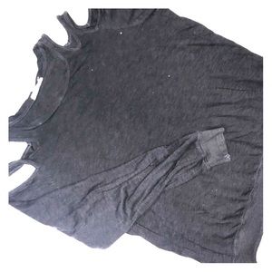 Dark gray long sleeve with shoulder detailing